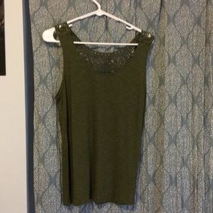 Green patterned tank top